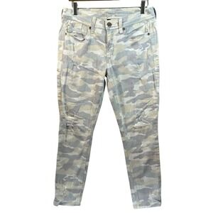 Seven7 Womens Skinny Easy Fit‎ Camo Distressed Star Studded Ankle Jeans Size 4